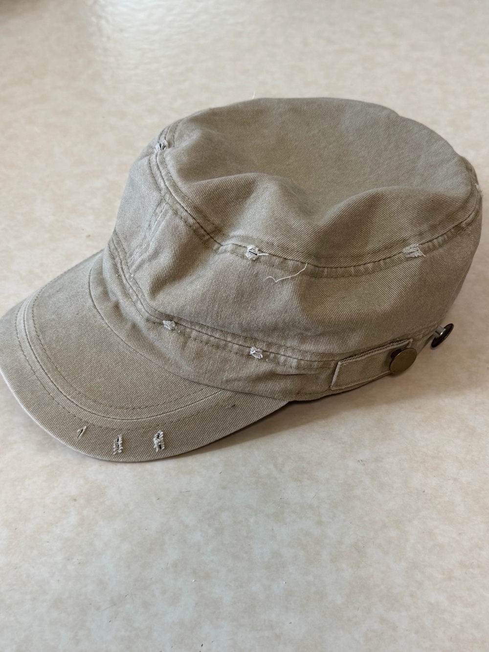 Vintage Distressed Khaki Cadet Hat 🪵